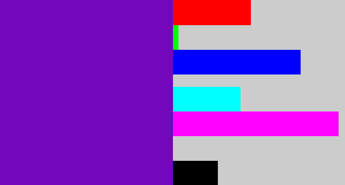 Hex color #7307bc - violet blue