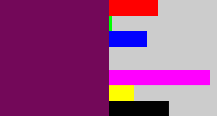 Hex color #730859 - rich purple