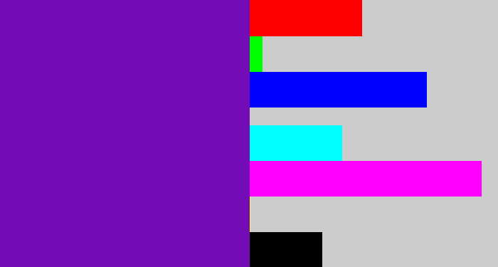 Hex color #730cb6 - purple