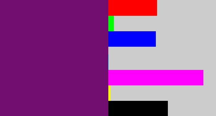 Hex color #730e71 - darkish purple