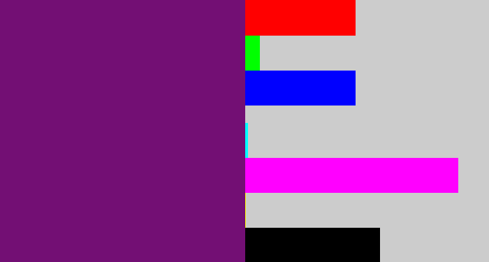 Hex color #730f74 - darkish purple