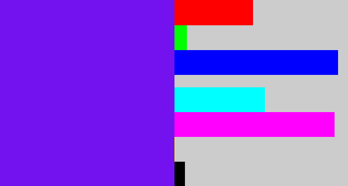 Hex color #7312ef - purply blue