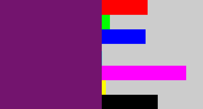 Hex color #73146e - darkish purple