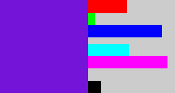 Hex color #7314d8 - purply blue