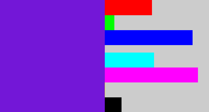 Hex color #7317d7 - purple/blue