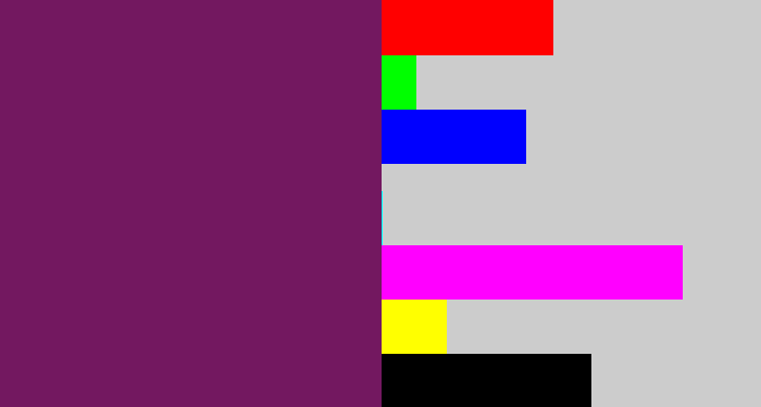 Hex color #731860 - darkish purple