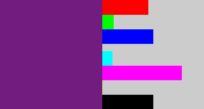 Hex color #731c80 - darkish purple