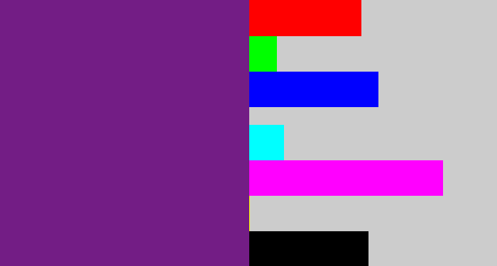 Hex color #731d85 - darkish purple