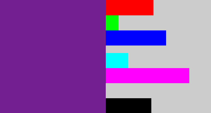 Hex color #731e91 - purple
