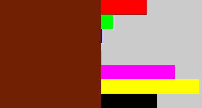 Hex color #731f03 - chestnut