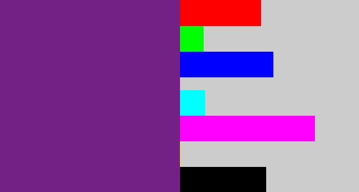 Hex color #732185 - darkish purple