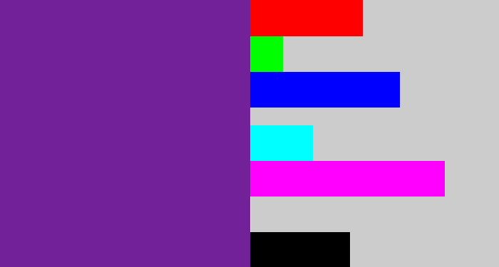 Hex color #732199 - purple
