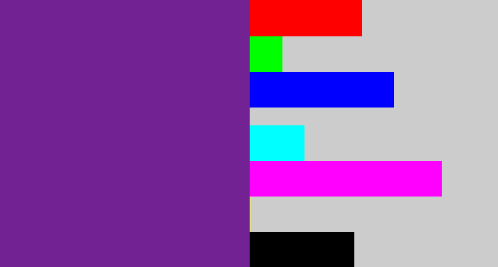 Hex color #732294 - purple