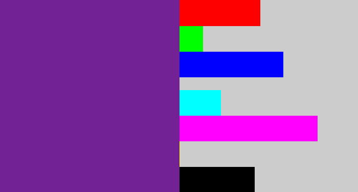 Hex color #732295 - purple