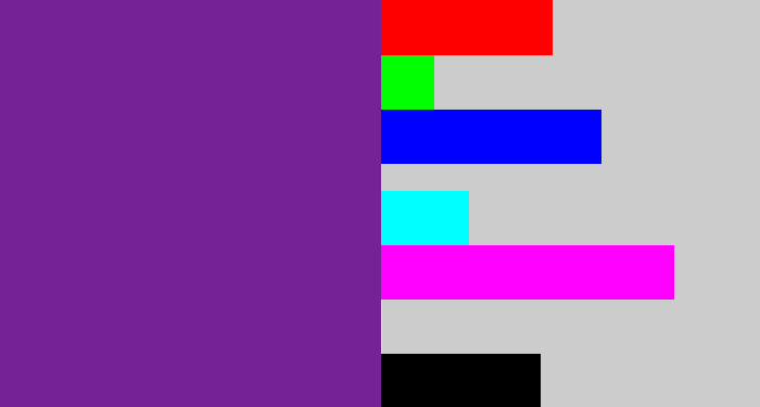 Hex color #732395 - purple