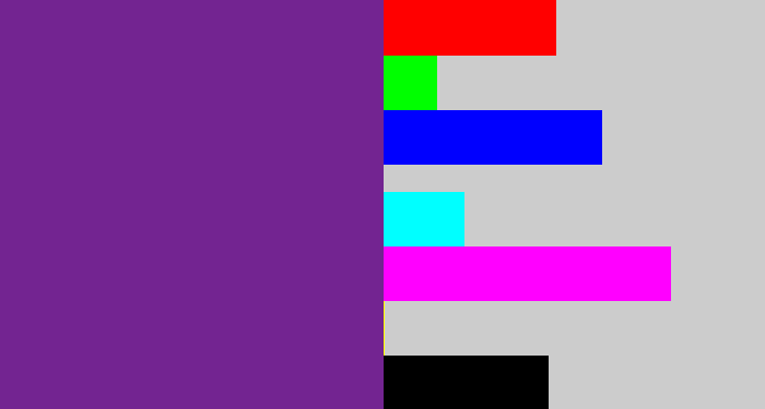 Hex color #732491 - purple