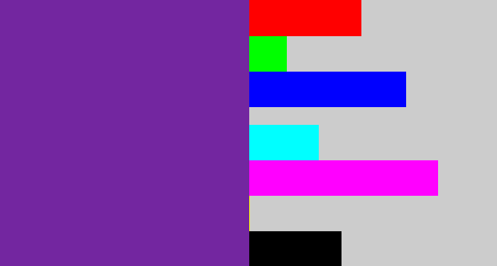 Hex color #7326a0 - purple