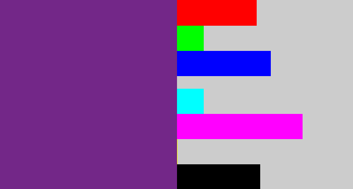 Hex color #732788 - purple