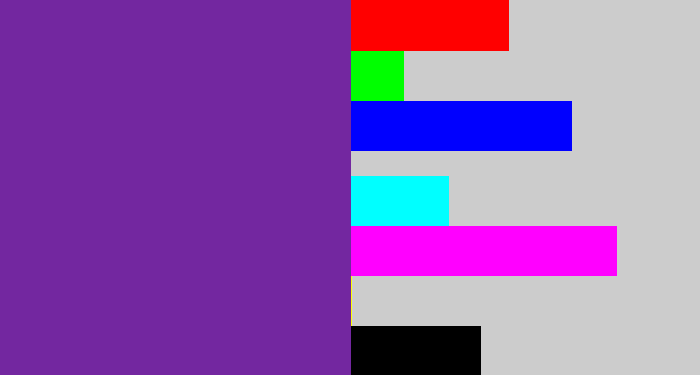 Hex color #7327a0 - purple