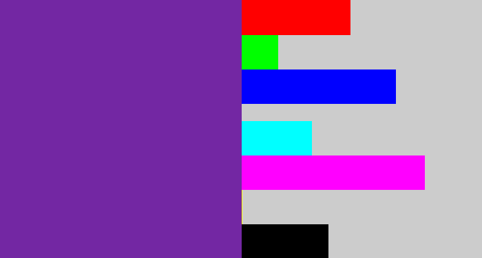 Hex color #7327a3 - purple