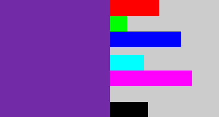 Hex color #732aa6 - purple
