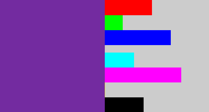 Hex color #732ba0 - purple