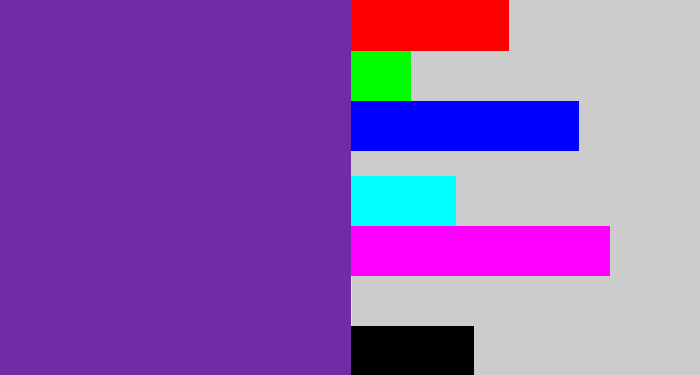 Hex color #732ba5 - purple