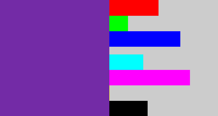 Hex color #732ba6 - purple