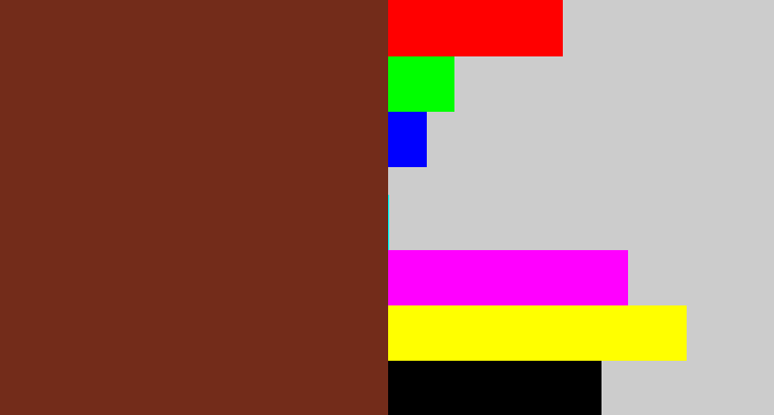Hex color #732c1a - reddish brown