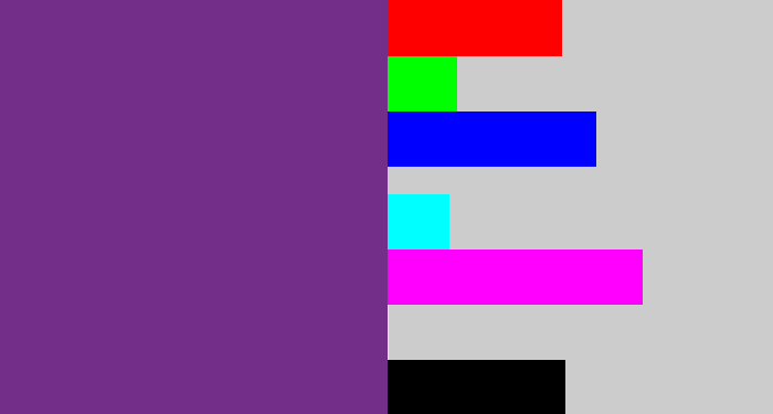 Hex color #732e89 - purple