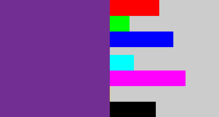 Hex color #732e93 - purple