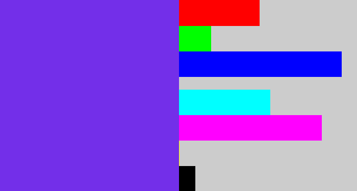Hex color #732fe9 - bluish purple