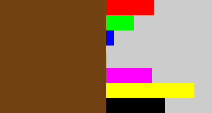 Hex color #734213 - medium brown