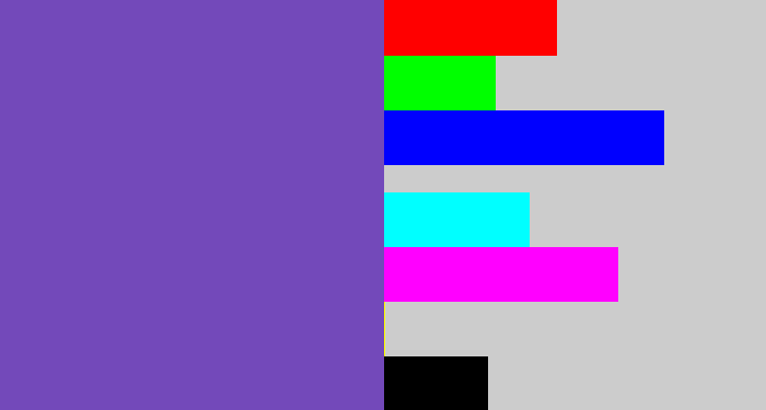 Hex color #7349ba - bluey purple