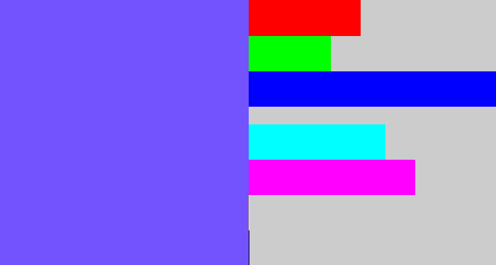 Hex color #7353fe - purpleish blue