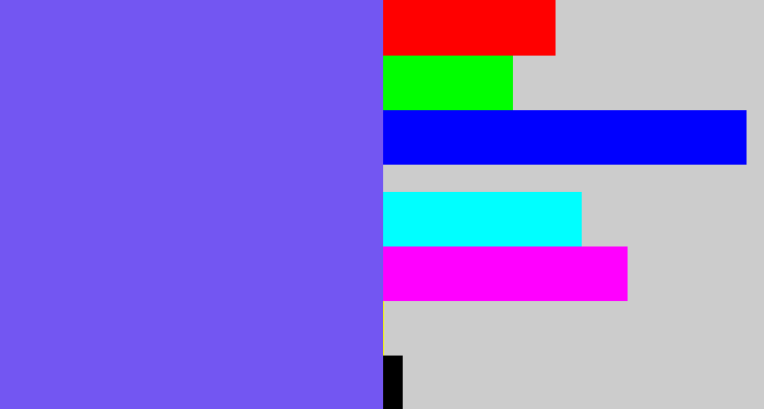 Hex color #7356f2 - purpley