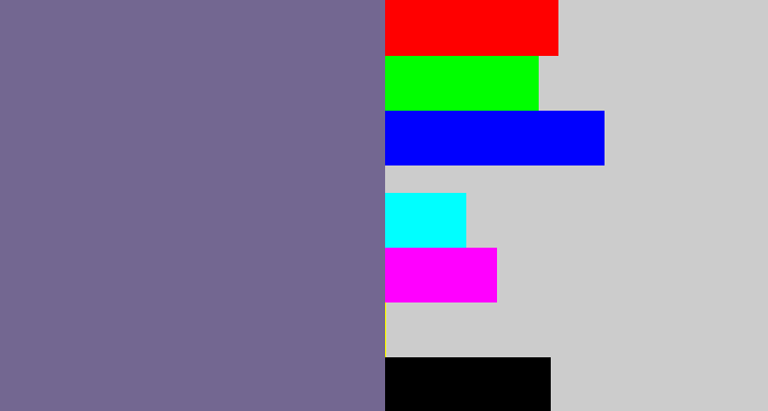 Hex color #736791 - grey purple