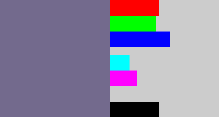 Hex color #736a8d - grey purple