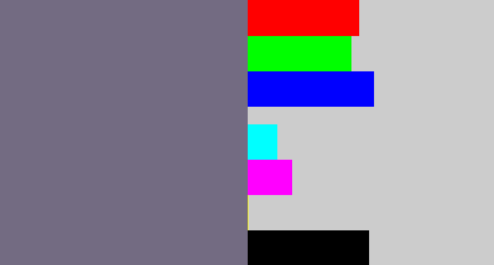 Hex color #736b82 - purplish grey