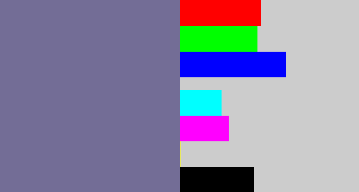 Hex color #736d96 - grey purple
