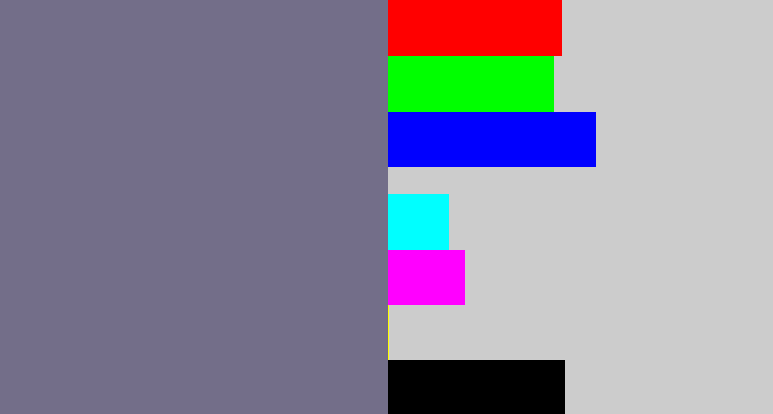 Hex color #736e89 - purplish grey