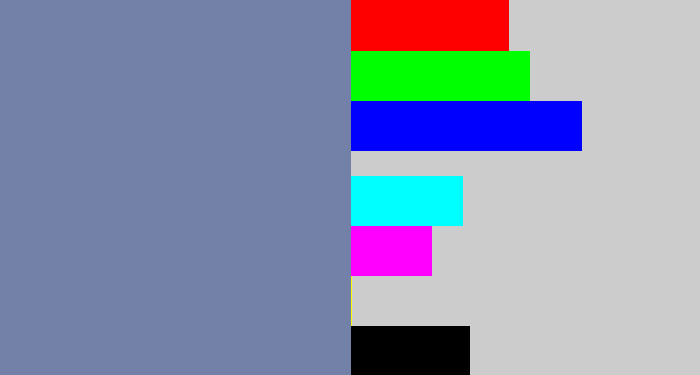 Hex color #7381a8 - blue/grey