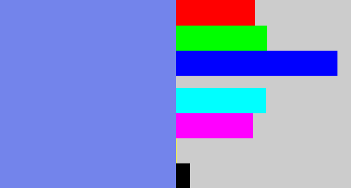 Hex color #7384eb - soft blue