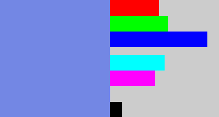 Hex color #7387e4 - soft blue