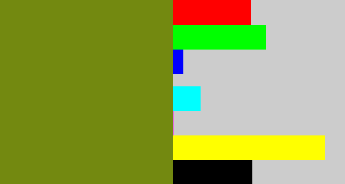Hex color #738910 - dark yellow green