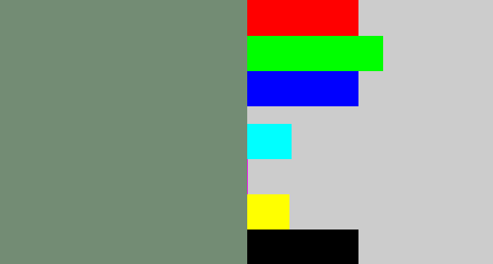 Hex color #738c74 - green grey