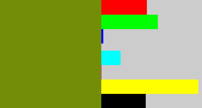 Hex color #738e06 - dark yellow green