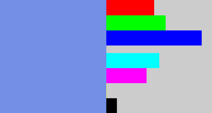 Hex color #738fe6 - soft blue