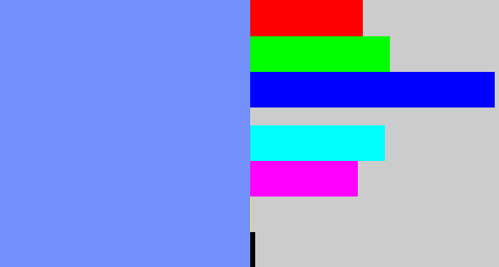 Hex color #7390fb - soft blue