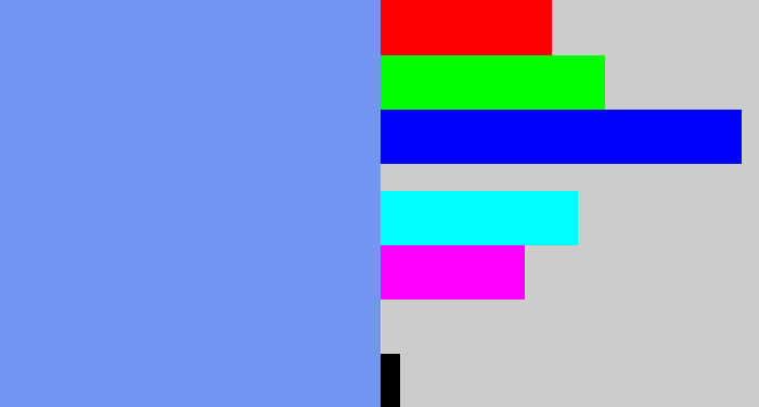 Hex color #7396f2 - soft blue